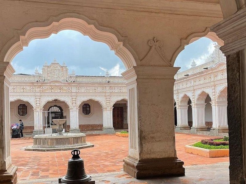 A colonial cloister and its fountain in the ruins at Antigua Guatemala